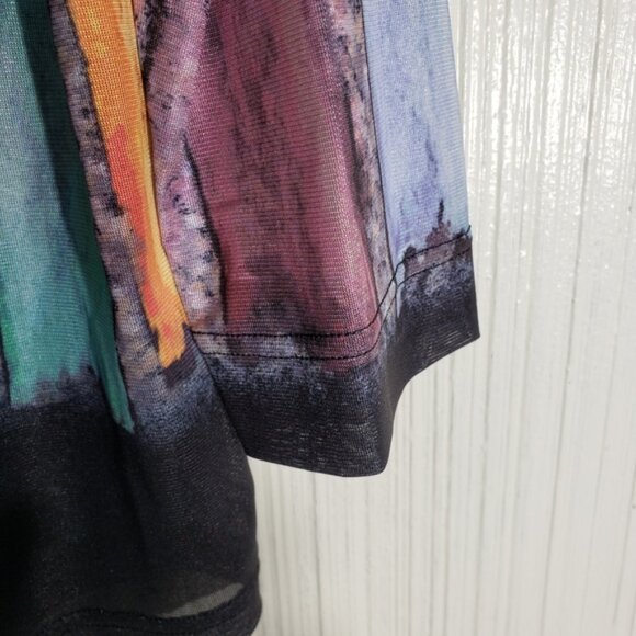 John Mark Black/Multi Color Mesh Zipper Jacket,  sz L - Picture 5 of 11